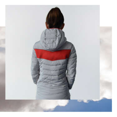 Down jacket woman grey/red - Zodiac Nautic