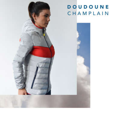 Down jacket woman grey/red - Zodiac Nautic